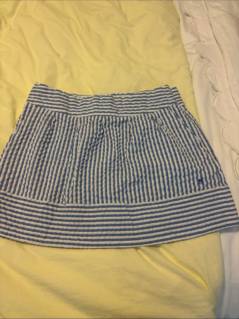 Red Camel blue and white seersucker skirt size small